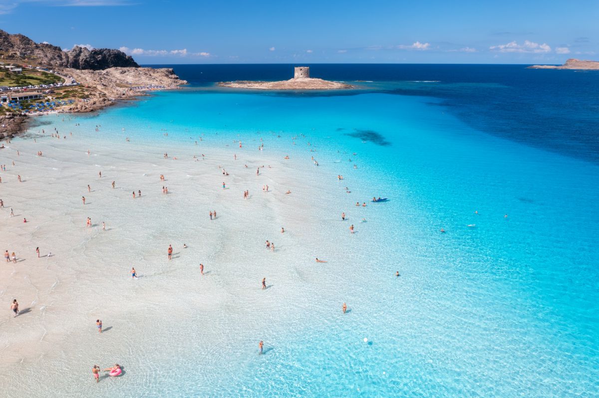 Pláž La Pelosa na Sardinii Pláž La Pelosa na Sardinii